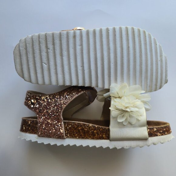Colors of California White and Pink Flower Glitter Sandals Kids EU31 - Picture 3 of 7